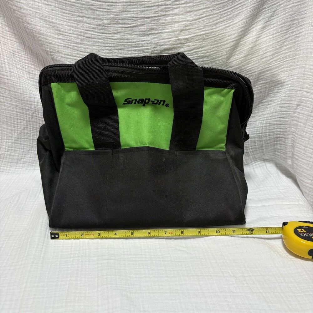 Snap-on Black & Green Zippered (Broken Zipper) Tool Bag Carry Case with Handles